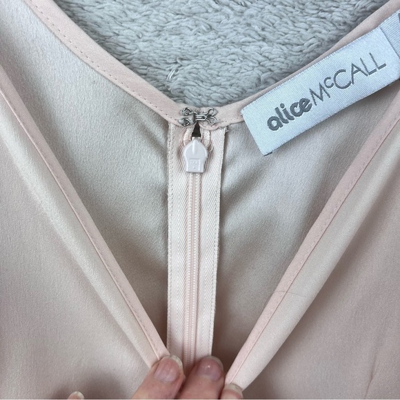 ALICE MCCALL Blush Slip Mini Dress Sz 4 Lace hem - Picture 9 of 15